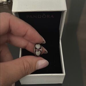 Pandora Silver and White Heart Charm
